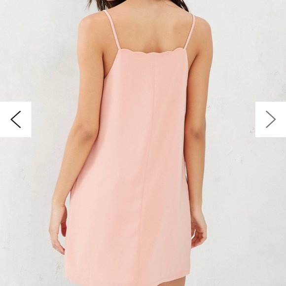 Scalloped Neckline A Line Mini Dress - Picture 2 of 5